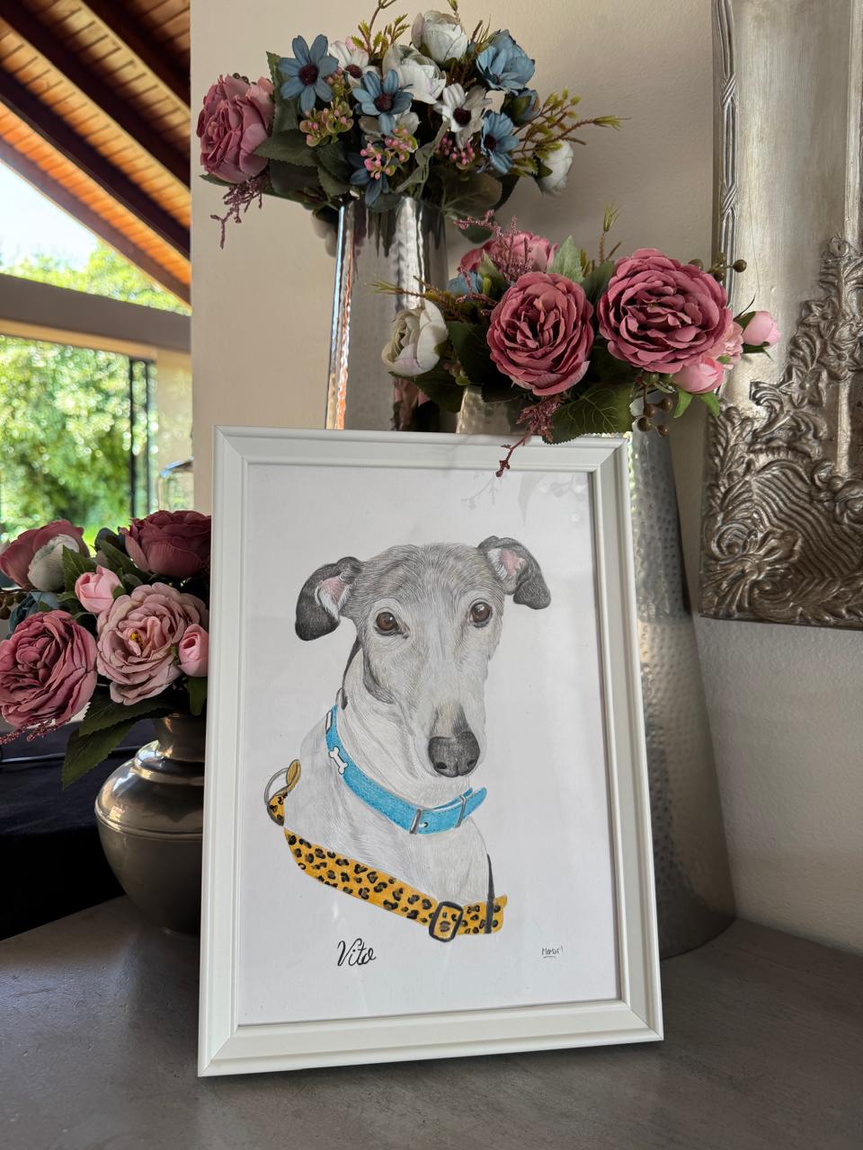 Retrato de Mascota Lápices de colores - 21x30 cm