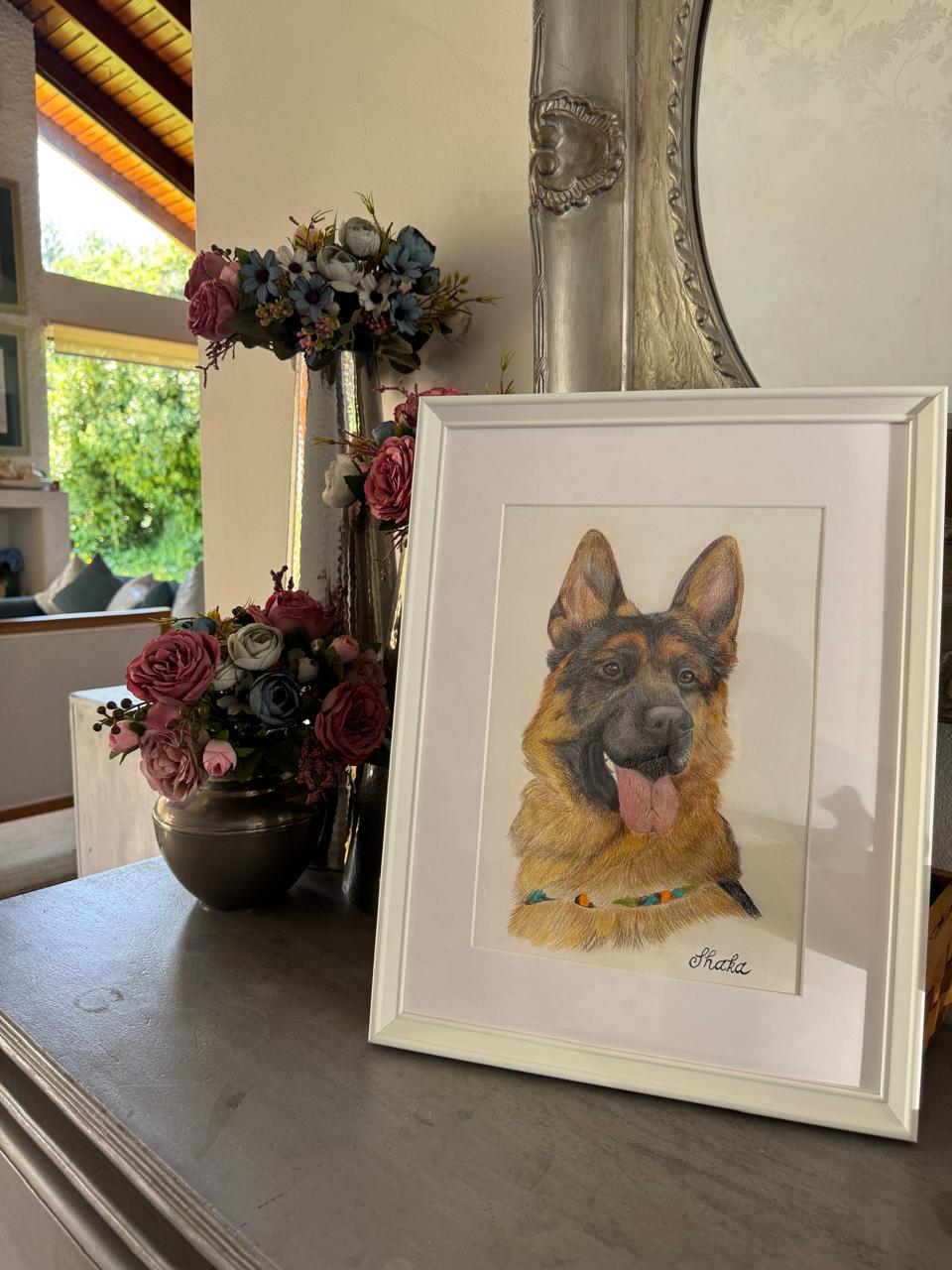 Retrato de Mascota Lápices de Colores - 30 x 40 cm